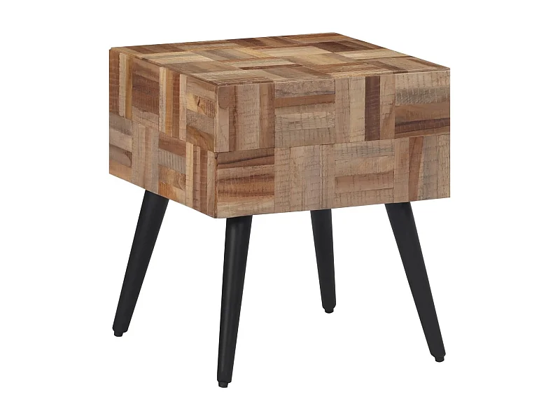 Beistelltisch 40x40x45 cm aus massivem recyceltem Teakholz