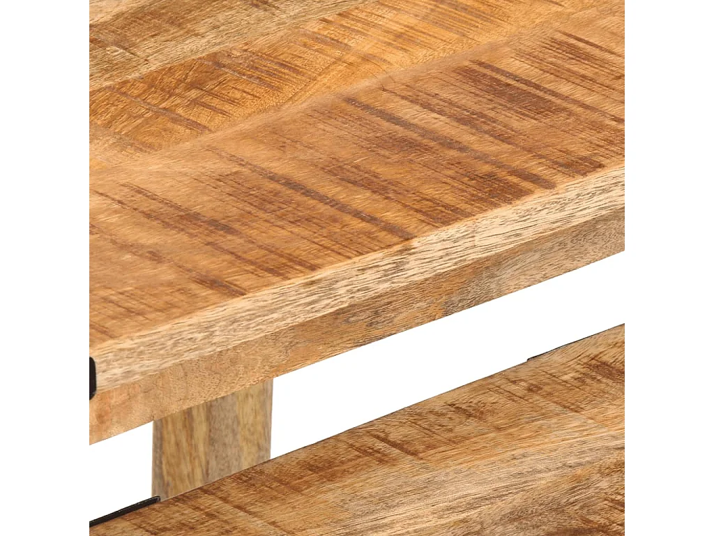 Tables d'appoint gigognes 3 pcs bois de manguier massif brut