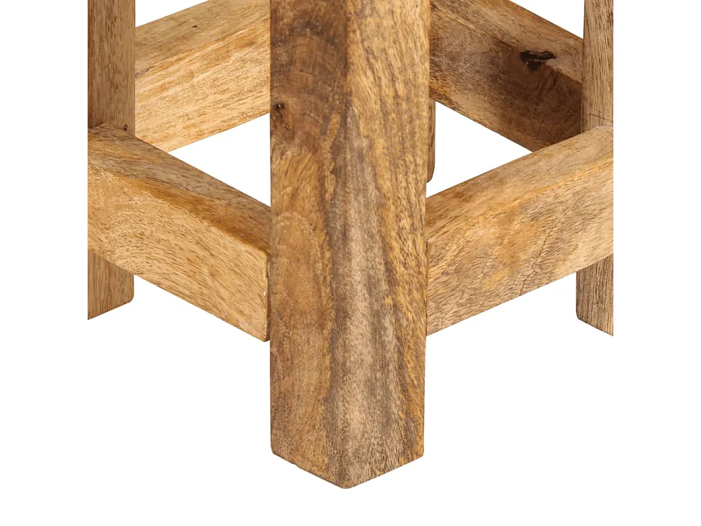 Stapelbare Beistelltische, 3 Stück, rohes, massives Mangoholz