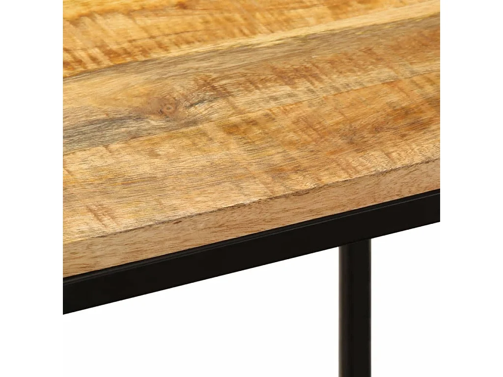 Stapelbare Beistelltische, 3 Stück, rohes, massives Mangoholz