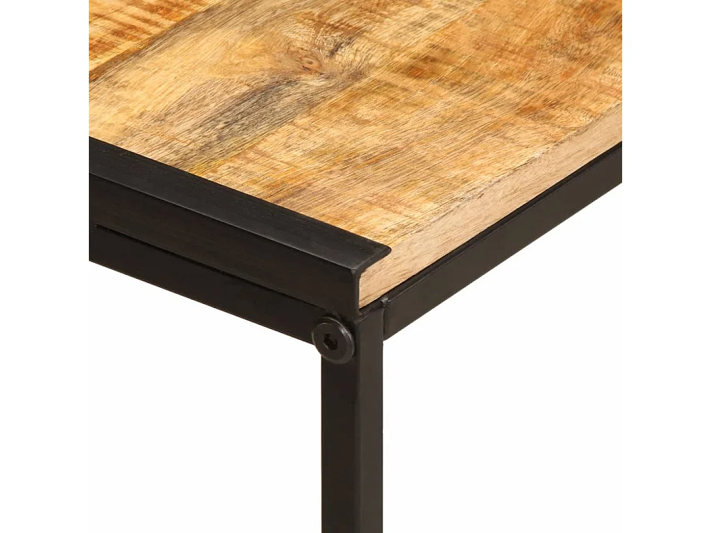 Mesas auxiliares nido 3 piezas de madera maciza de mango en bruto