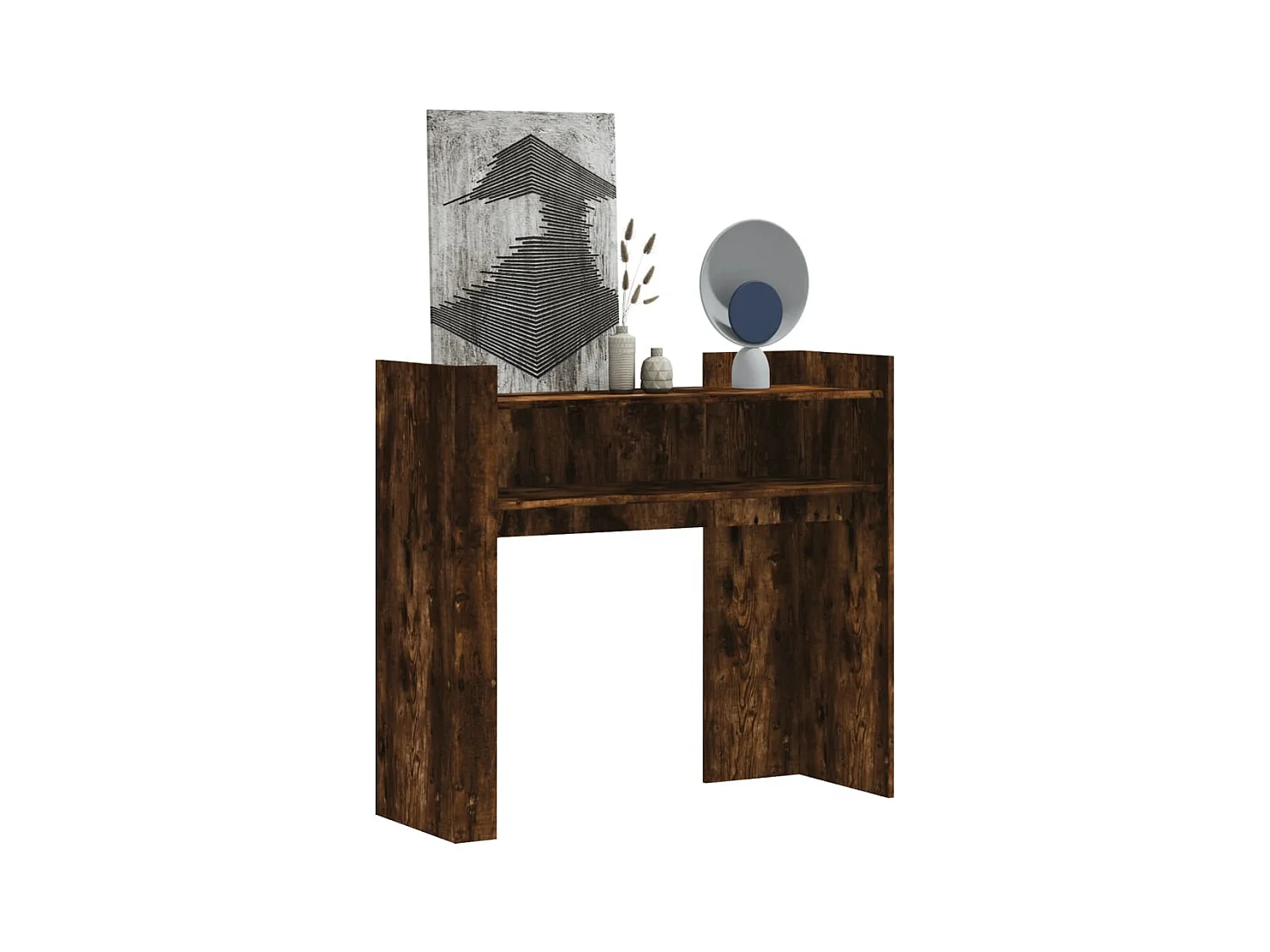 Table console chêne fumé 100x35x90 cm bois d'ingénierie