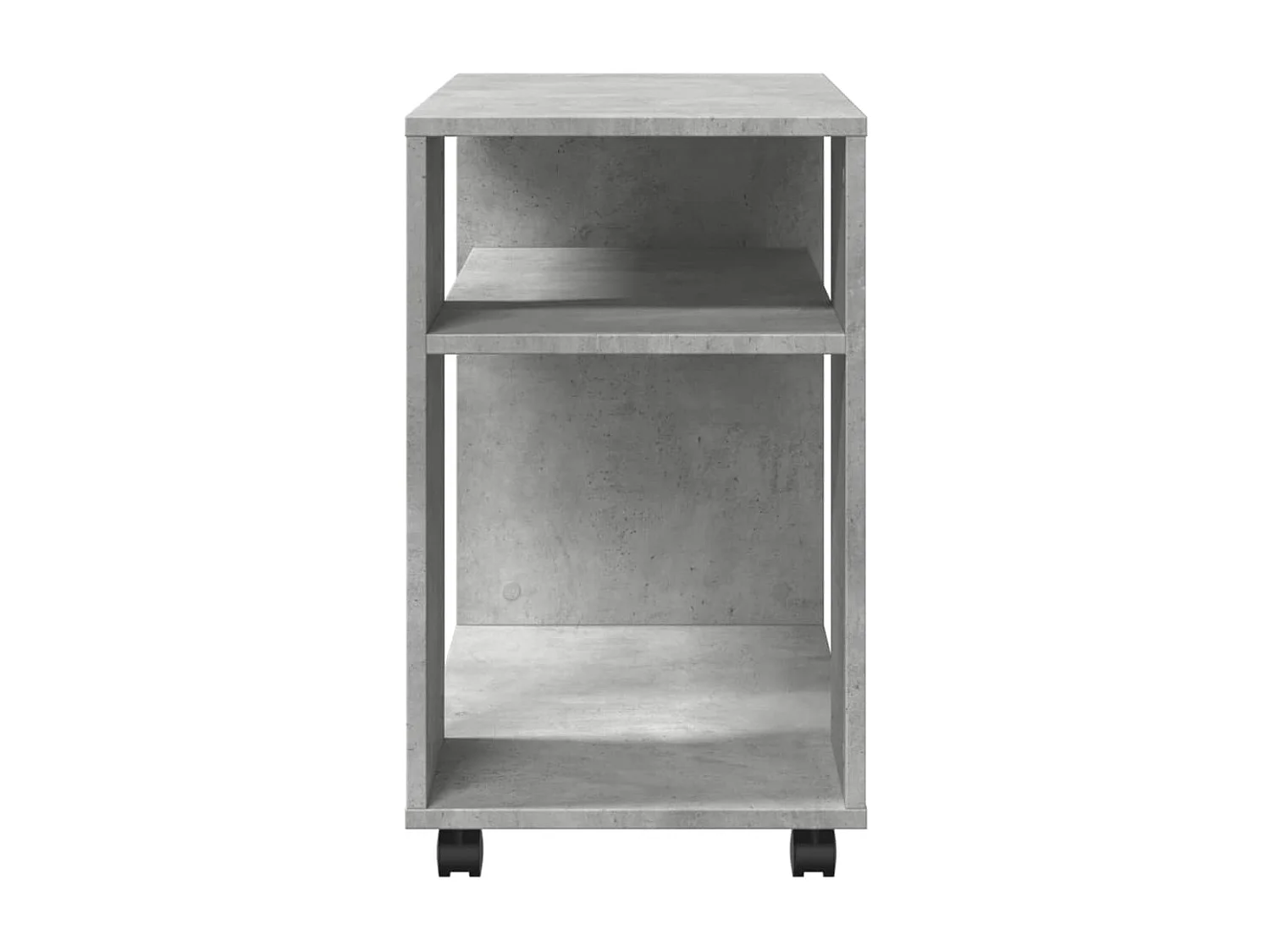 Table d'appoint avec roues gris béton bois d'ingénierie