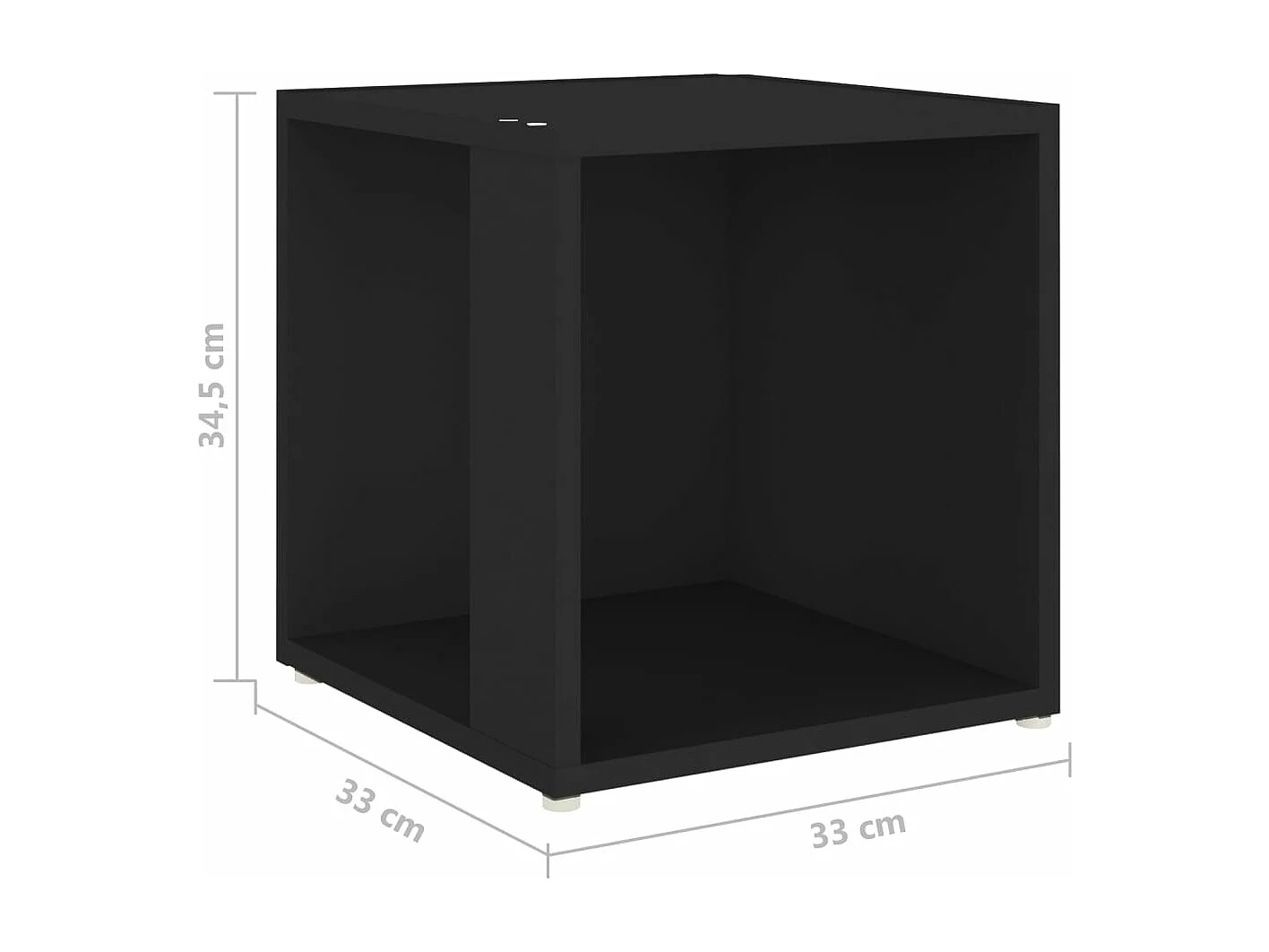 Table d'appoint Noir 33x33x34,5 cm Aggloméré