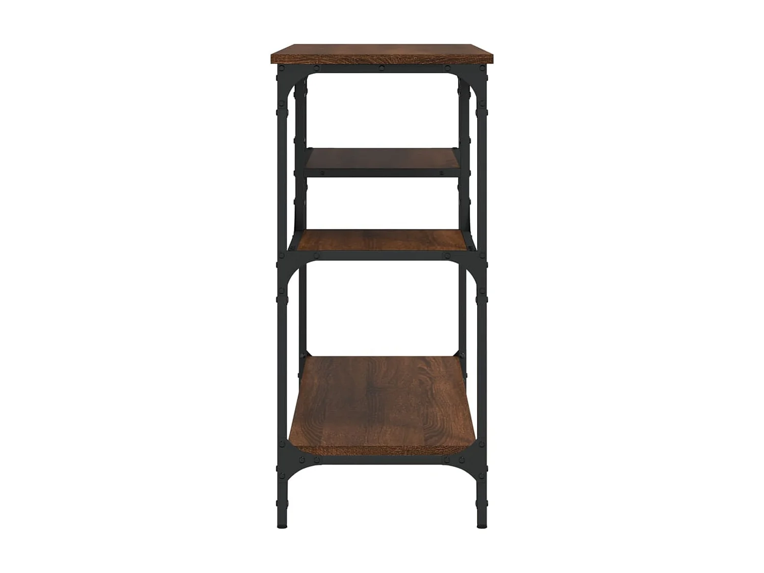 Table console avec étagères chêne marron 100x35x75 cm