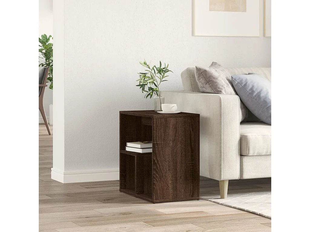Tavolino Rovere marrone 50x30x50 cm MDF
