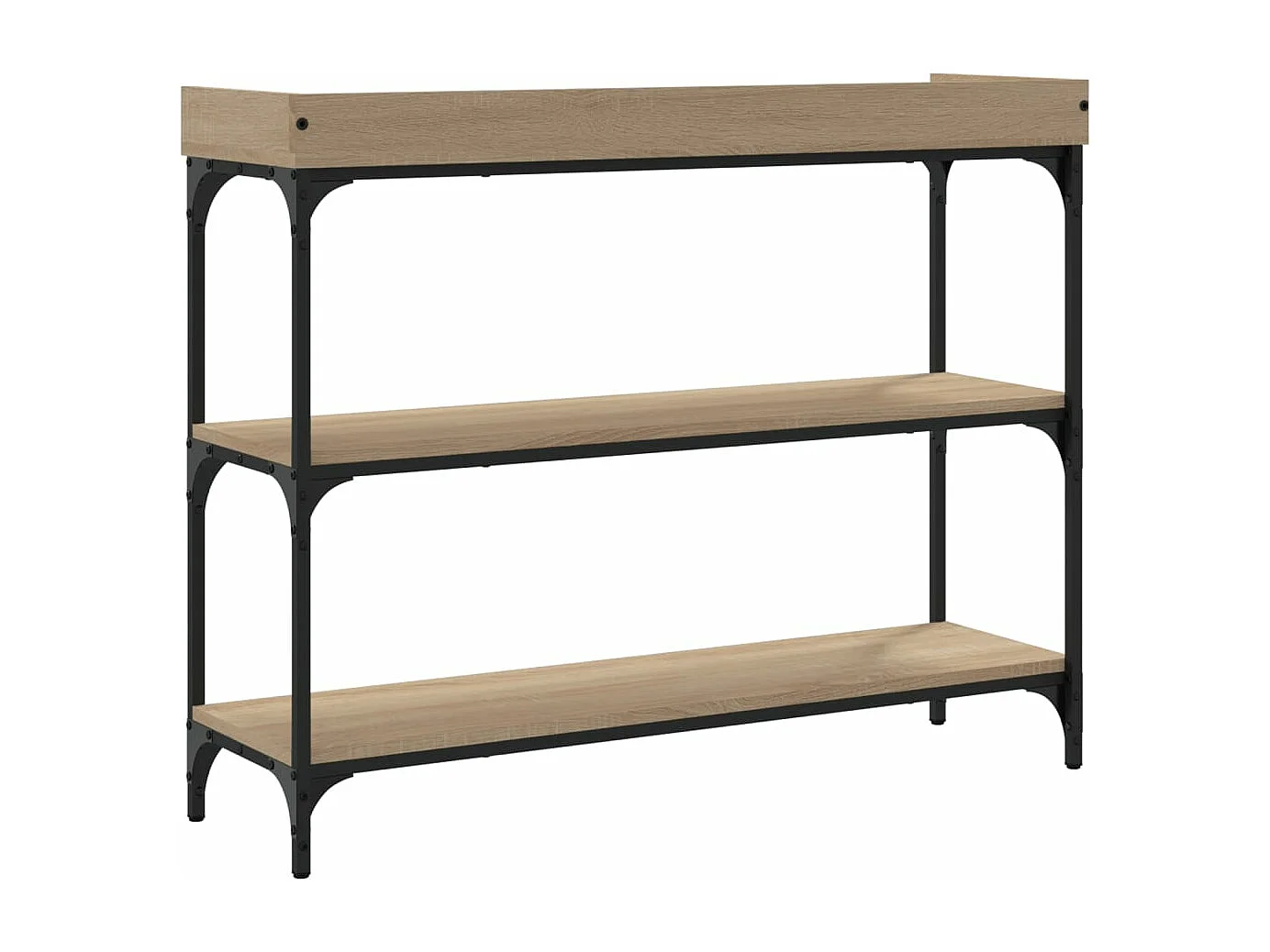 Mesa consola com prateleiras carvalho sonoma 100x30x80 cm