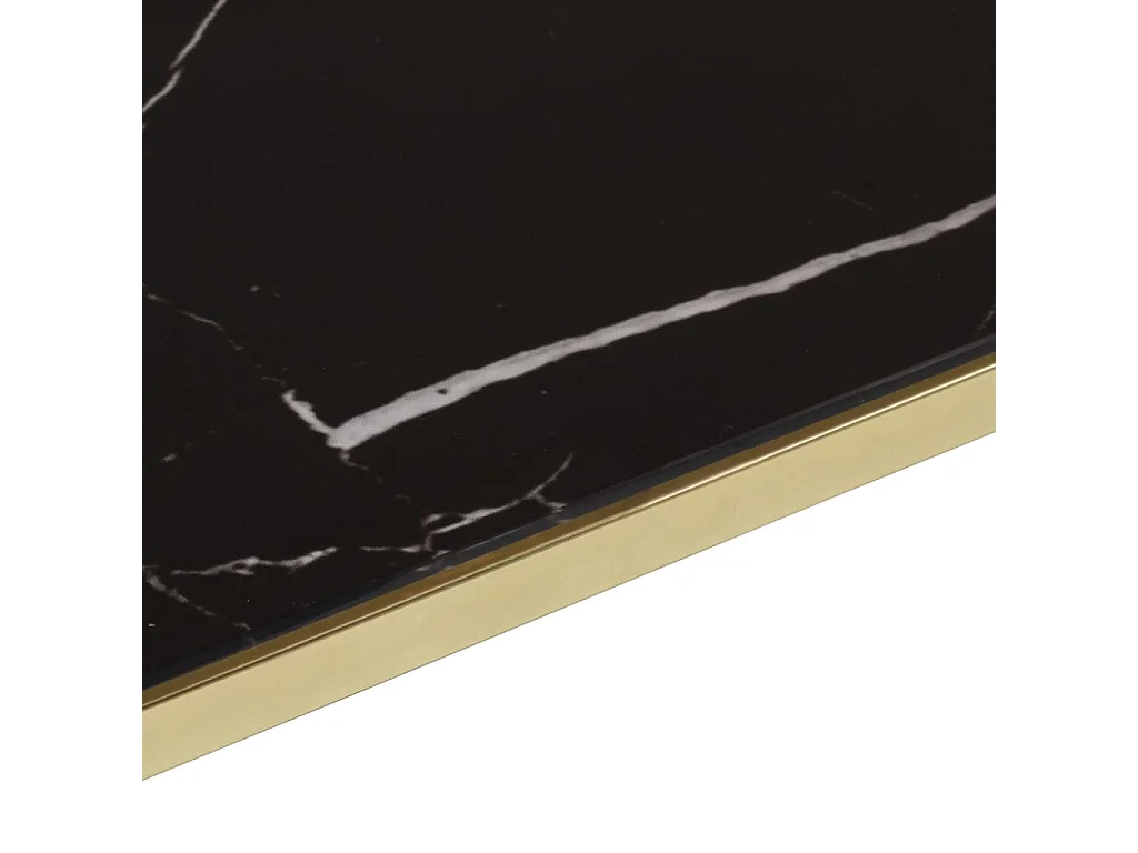 Table console doré acier inoxydable et verre trempé