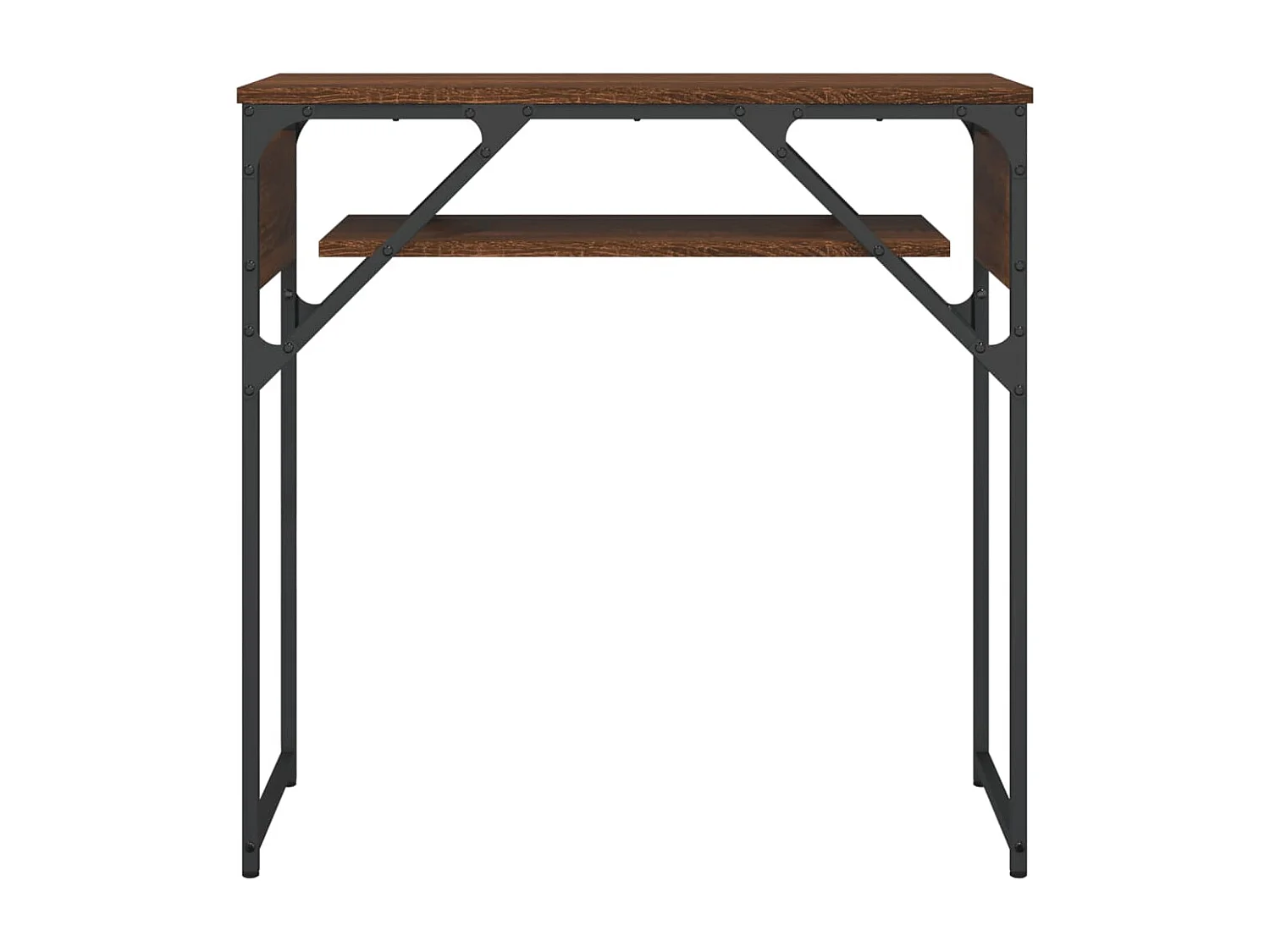 Consolle con ripiano in rovere marrone 75x30x75 cm