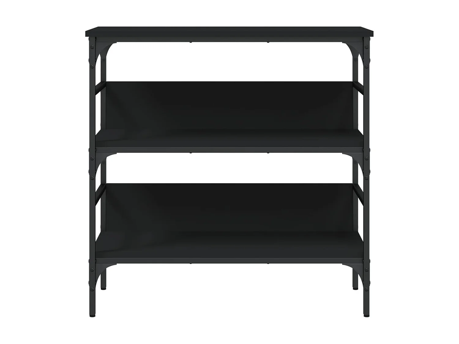 Mesa consola negra 75x32x75 cm de madera contrachapada