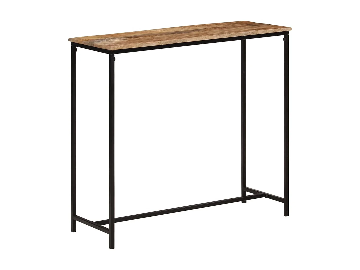 Table console 80x30x74 cm bois massif de manguier et fer