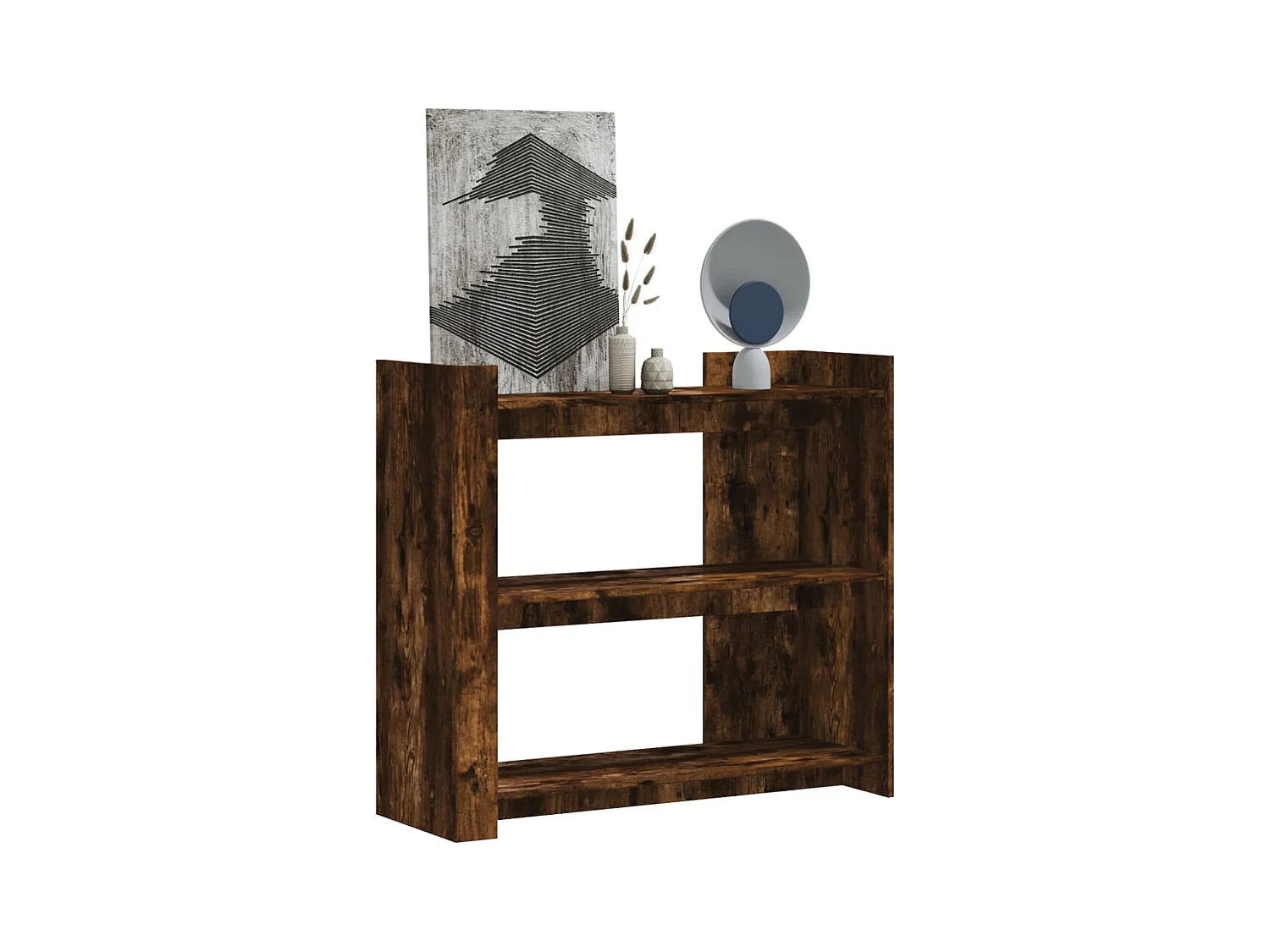 Table console chêne fumé 100x35x90 cm bois d'ingénierie