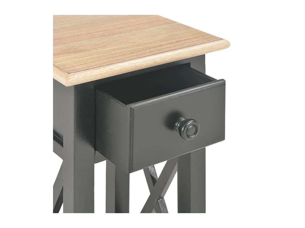 Tavolino Nero 27 x 27 x 65,5 cm Legno