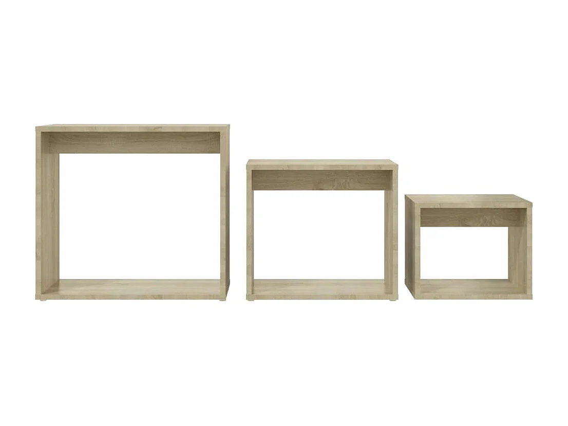 Mesas nido 3 piezas Aglomerado roble Sonoma