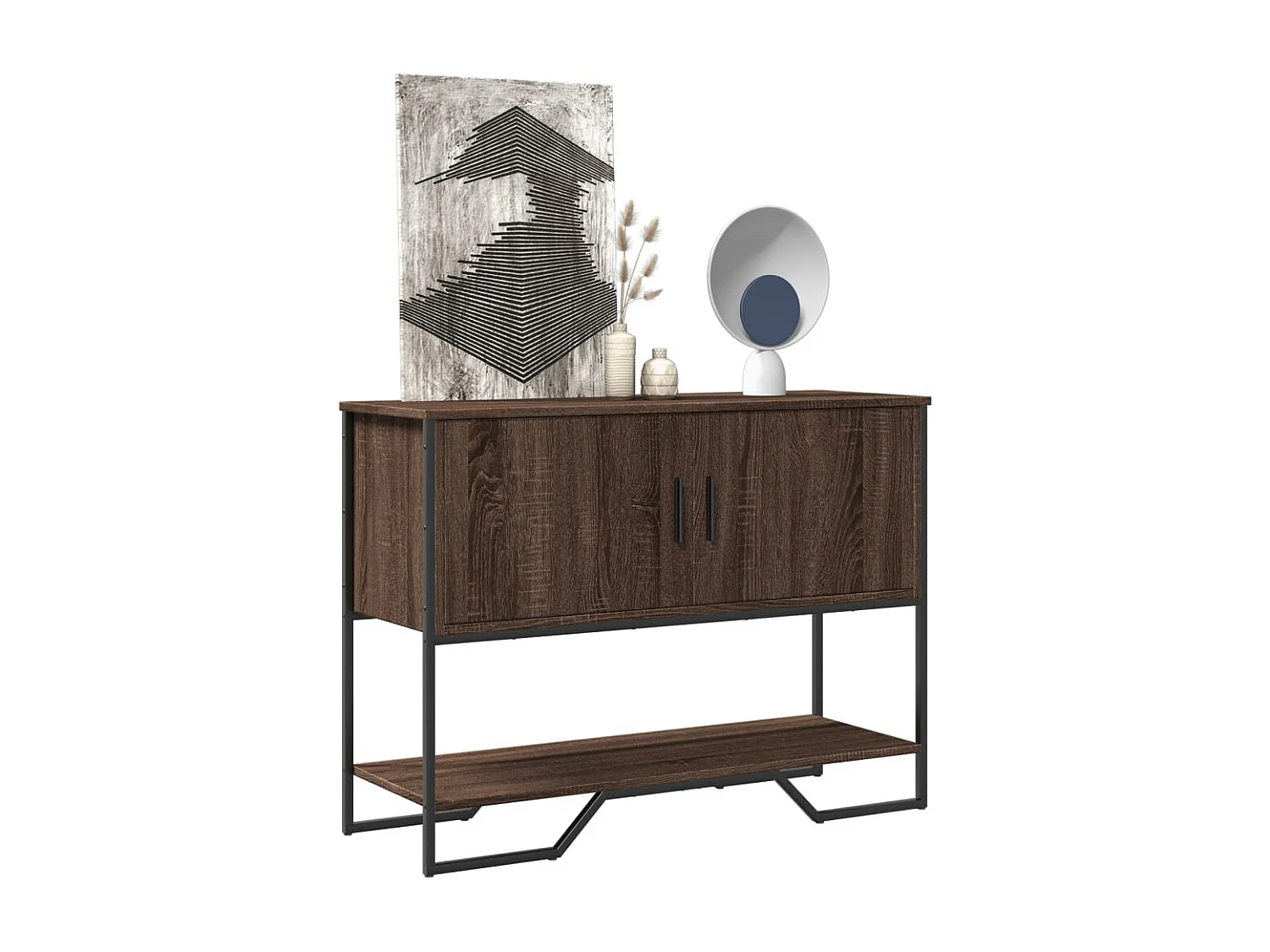 Consolle in rovere marrone 100x35x74,5 cm in multistrato