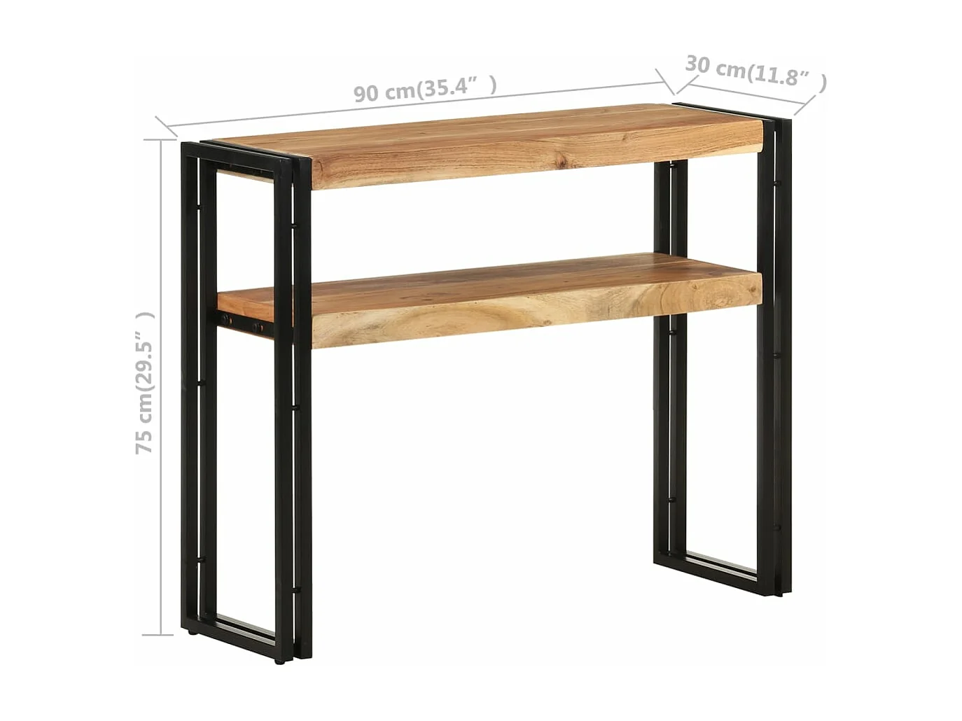 Consolle 90x30x75 cm Legno massello di acacia