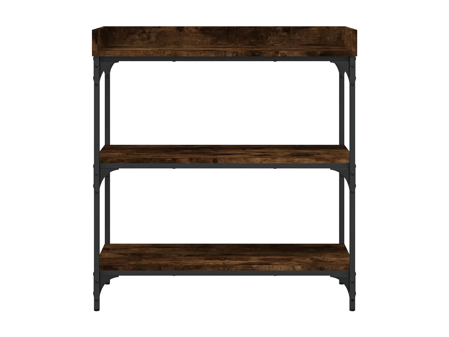 Consolle con ripiani in rovere affumicato 75x30x80 cm