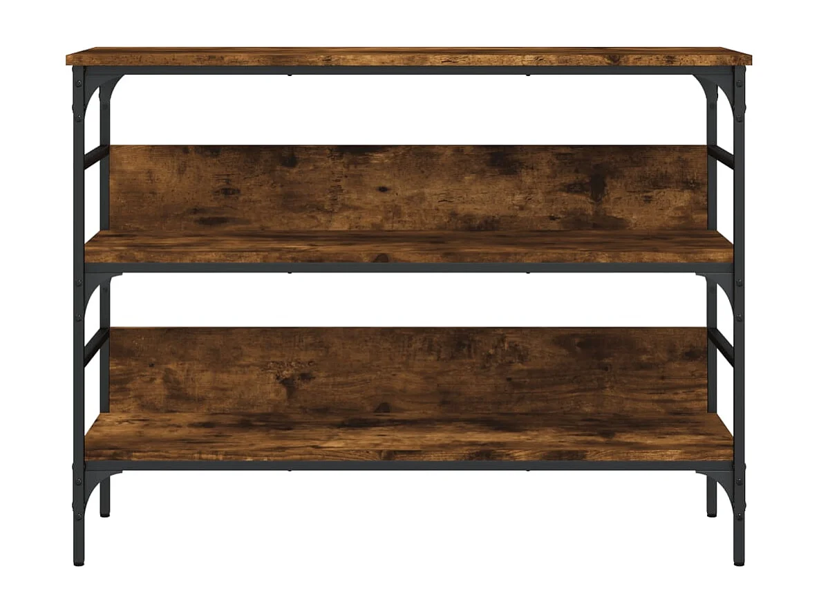 Table console chêne fumé 100x32x75 cm bois d'ingénierie