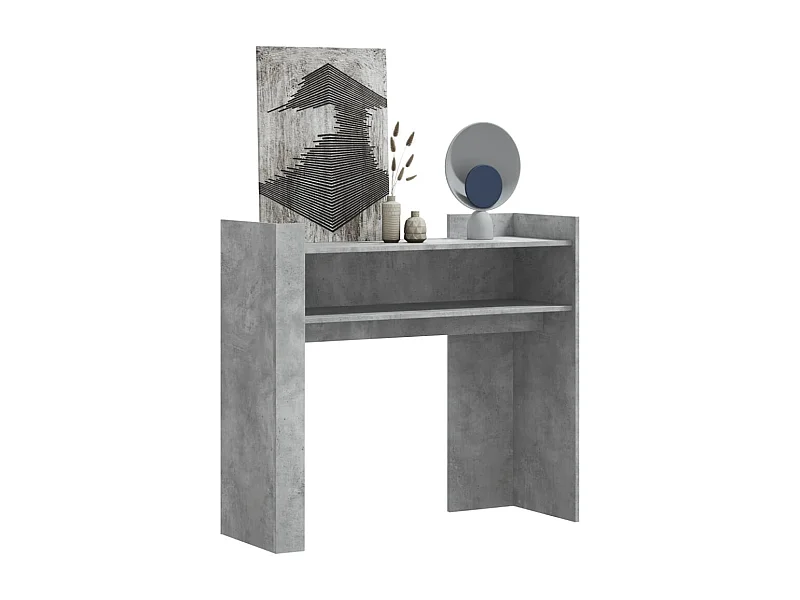 Table console gris béton 100x35x90 cm bois d'ingénierie