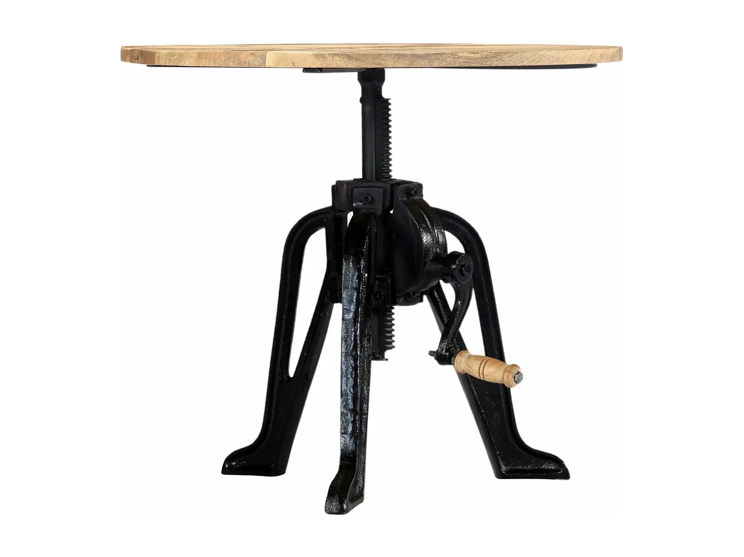 Table d'appoint 60x(46-63) cm Bois de manguier massif et fonte