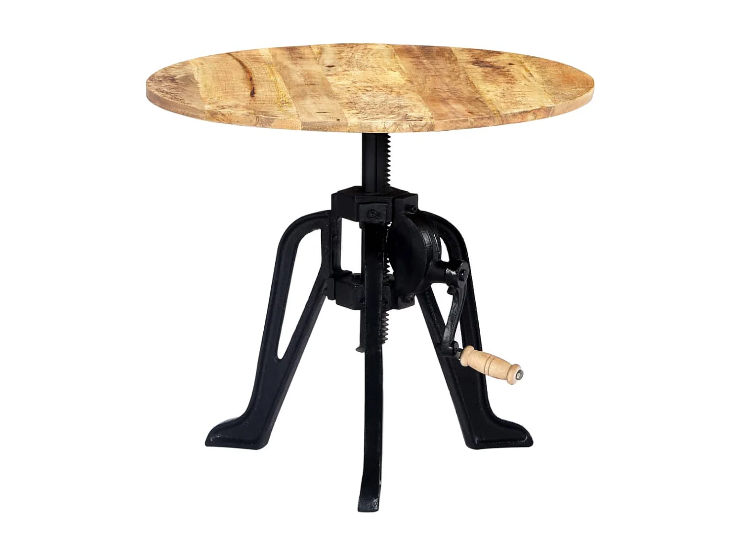 Table d'appoint 60x(46-63) cm Bois de manguier massif et fonte