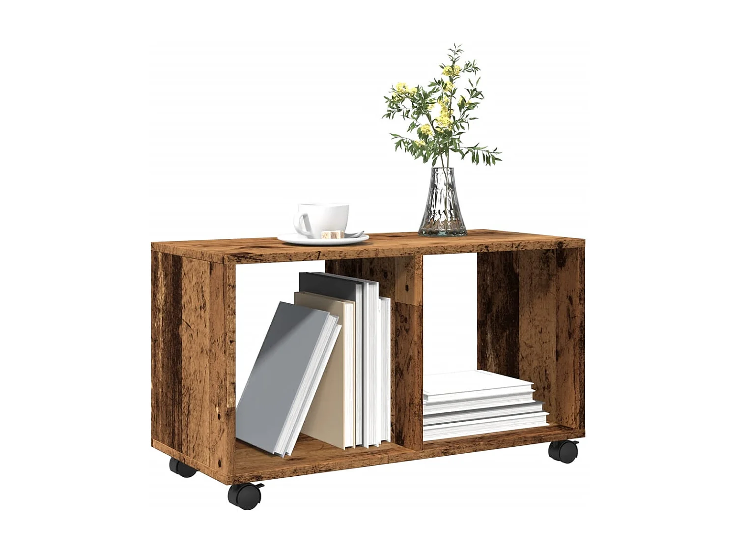 Armario con ruedas madera vieja 72x33x42,5 cm madera contrachapada