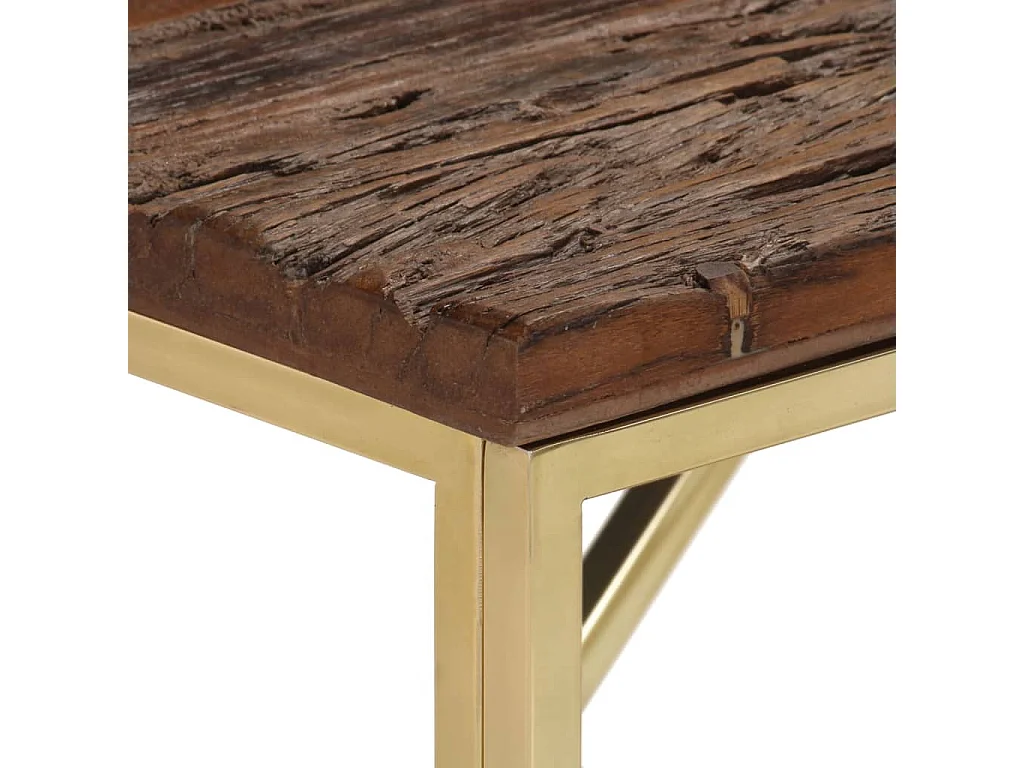 Consolle Golden in acciaio inox e legno massello di larice