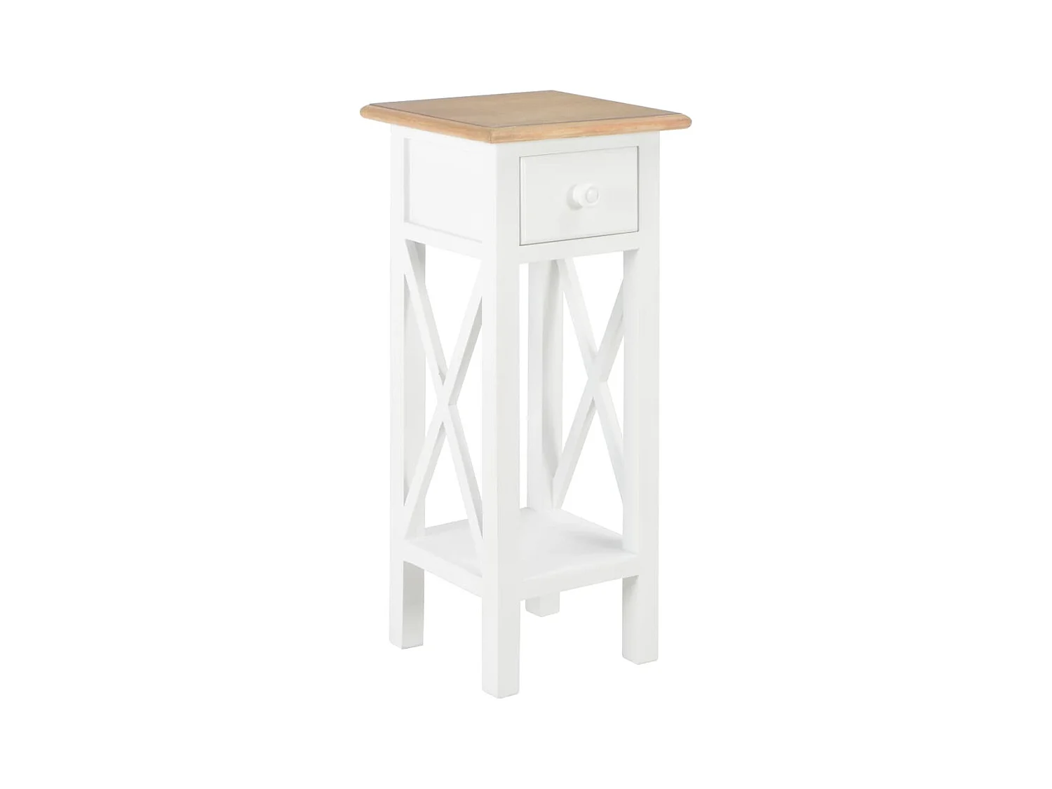 Table d'appoint Blanc 27 x 27 x 65,5 cm Bois