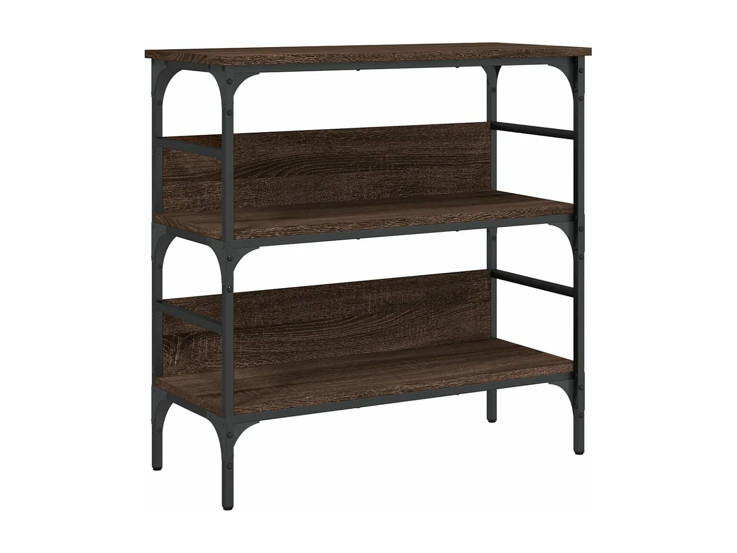 Bruin eiken consoletafel 75x32x75 cm samengesteld hout