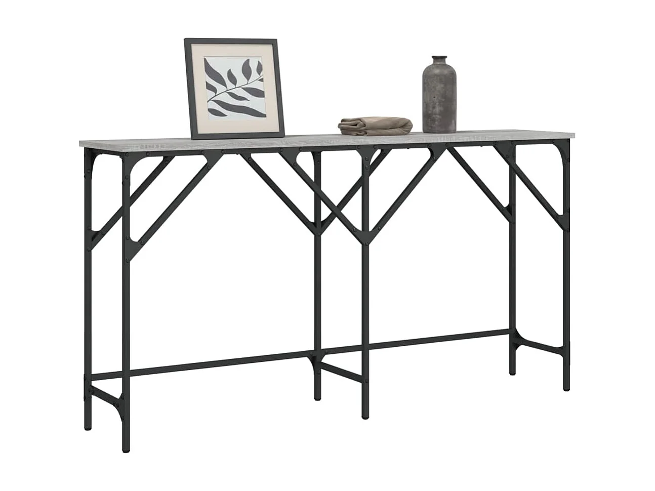 Table console sonoma gris 140x29x75 cm bois d'ingénierie