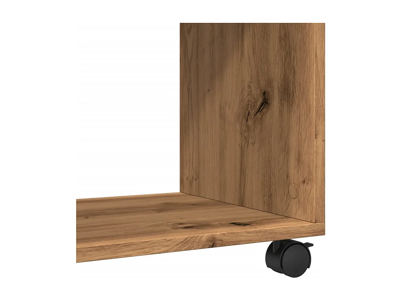 Tavolino con ruote realizzato artigianalmente in truciolare di rovere