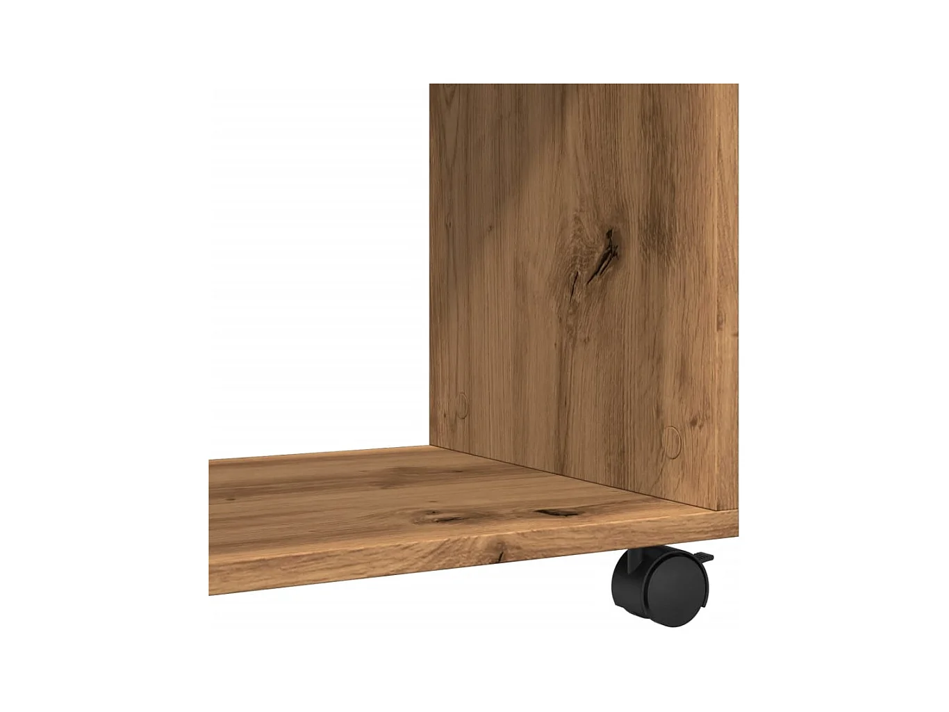 Bijzettafel met wielen, handgemaakt eikenhout