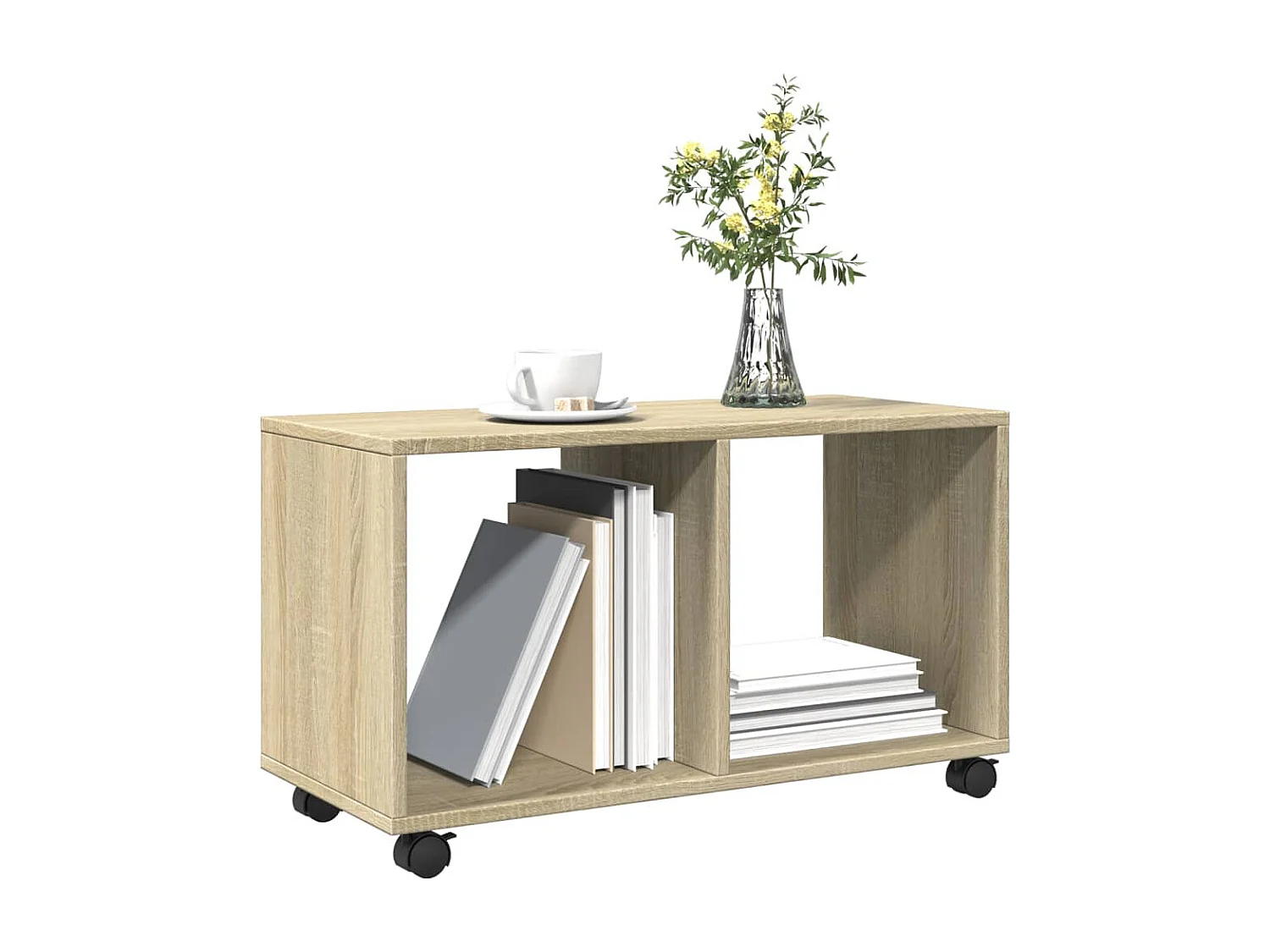 Mueble rodante de roble Sonoma 72x33x42,5cm madera contrachapada