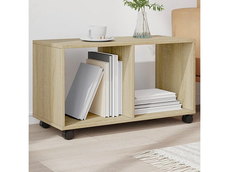 Mueble rodante de roble Sonoma 72x33x42,5cm madera contrachapada
