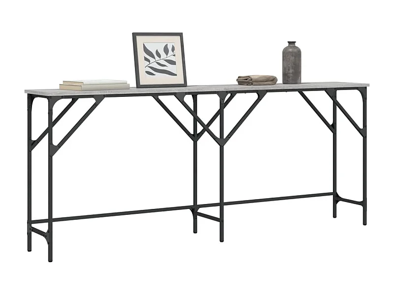 Table console sonoma gris 180x29x75 cm bois d'ingénierie