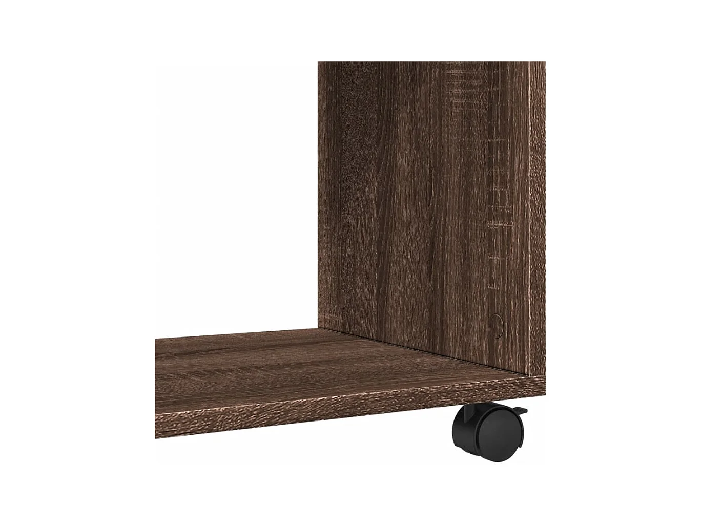 Bijzettafel met wielen bruin eiken parket
