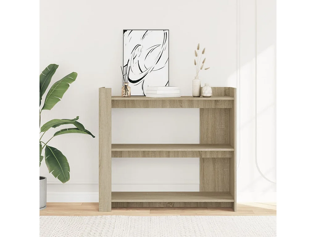 Table console chêne sonoma 100x35x90 cm bois d'ingénierie