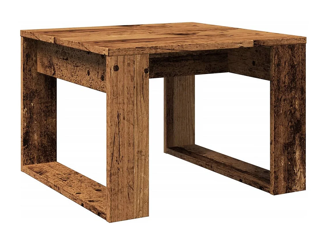 Mesa auxiliar de madera vieja 50x50x35 cm madera contrachapada