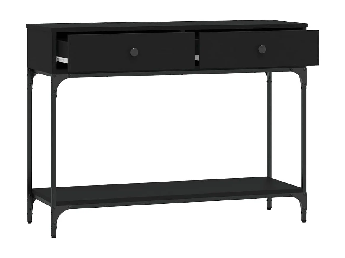 Mesa console preta 100x34,5x75 cm madeira projetada