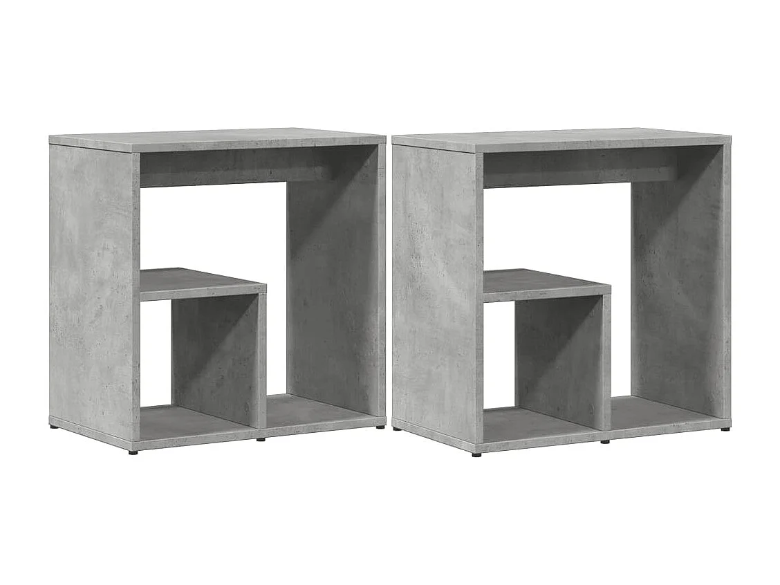 Tavolini laterali 2 pezzi in MDF grigio cemento 50x30x50 cm
