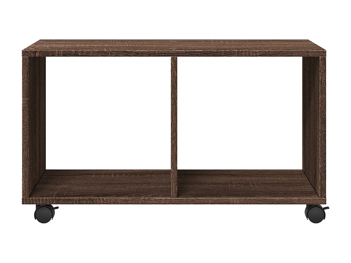 Mueble rodante de roble marrón 72x33x42,5 cm de madera contrachapada