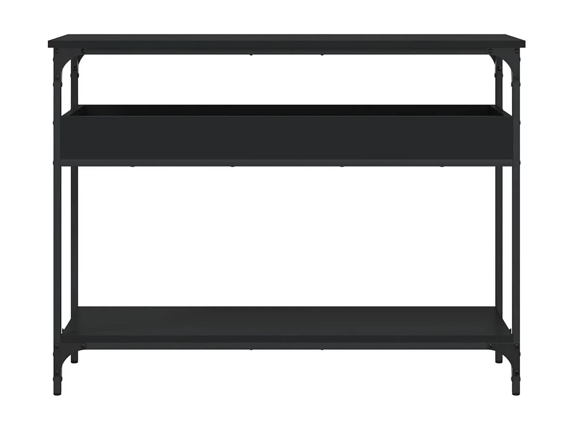 Consolle con ripiano nero 100x29x75 cm in derivati del legno