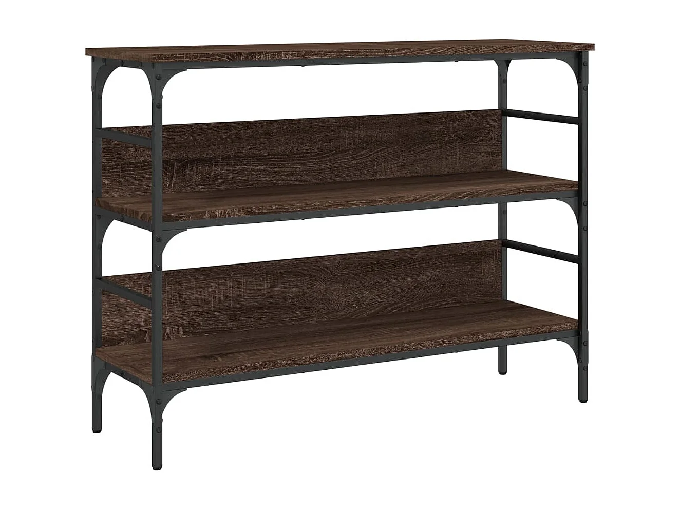 Mesa consola roble marrón 100x32x75 cm madera contrachapada