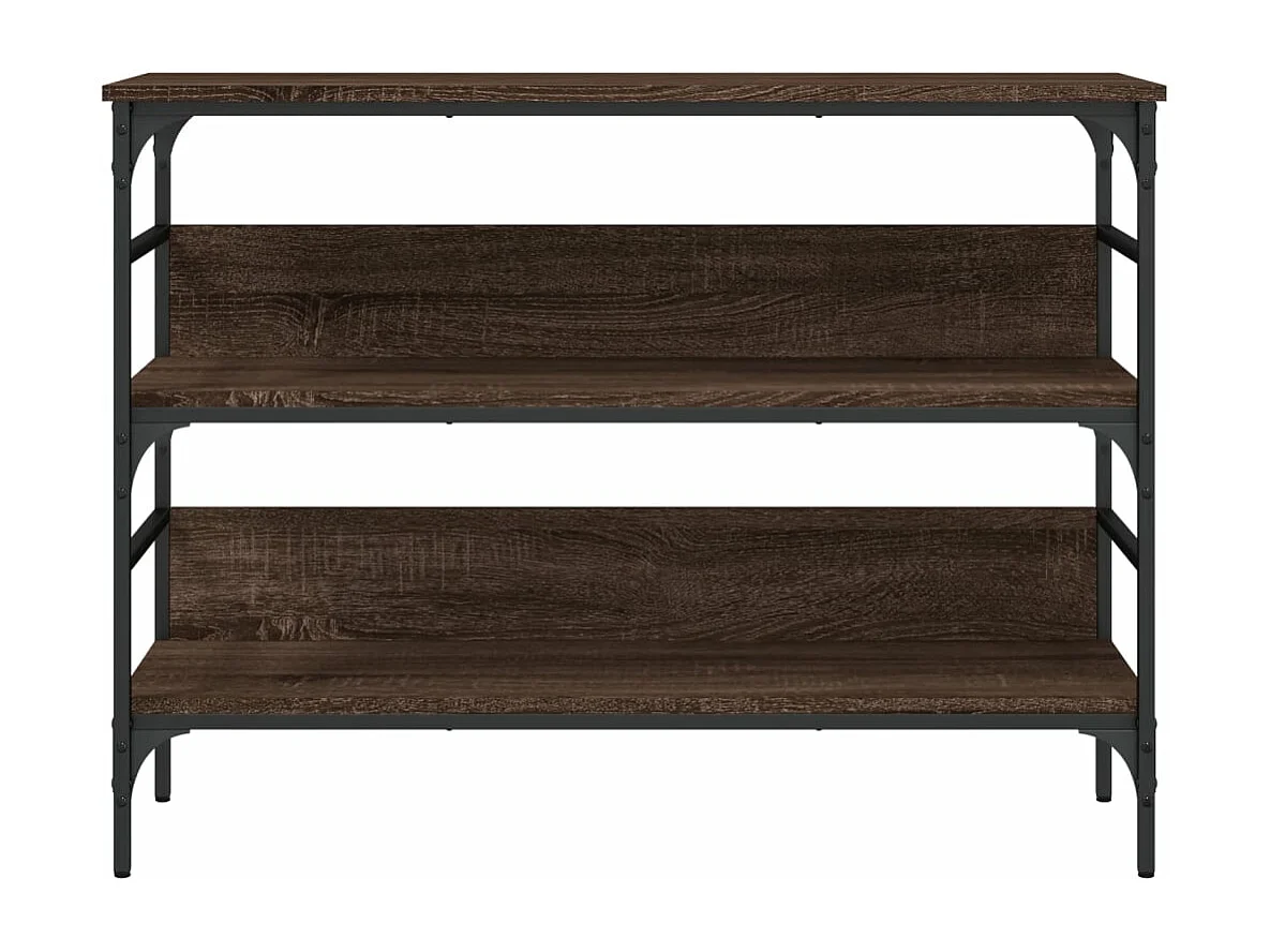 Mesa consola roble marrón 100x32x75 cm madera contrachapada