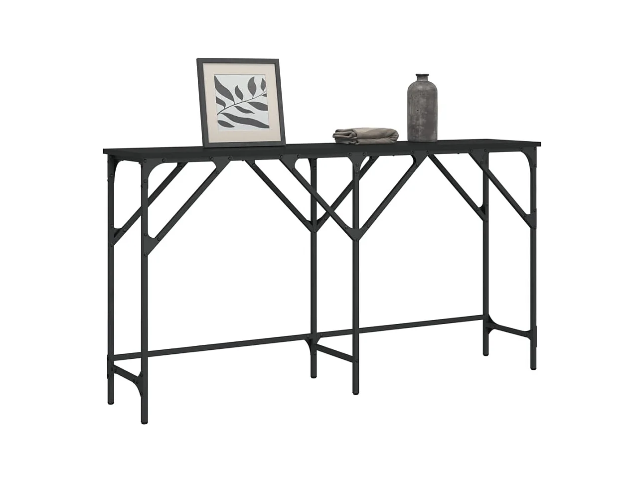 Zwarte consoletafel 140x29x75 cm samengesteld hout