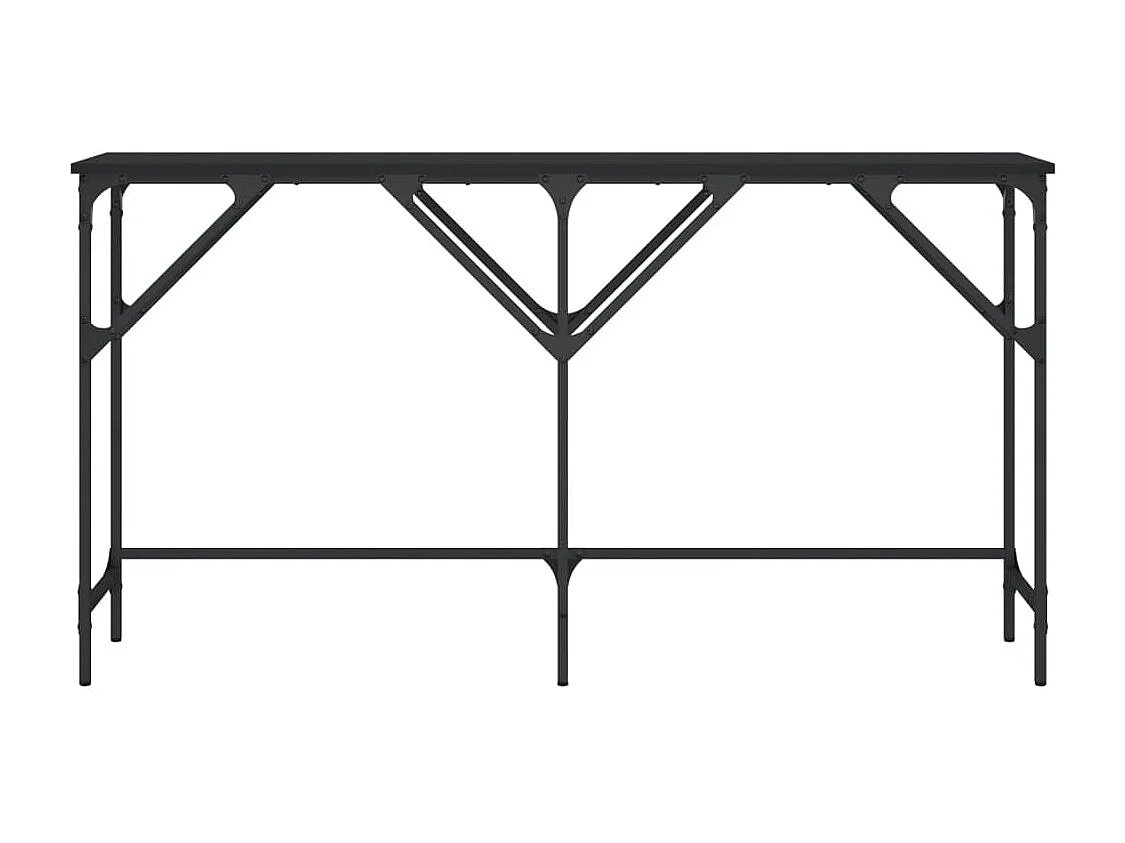 Table console noir 140x29x75 cm bois d'ingénierie