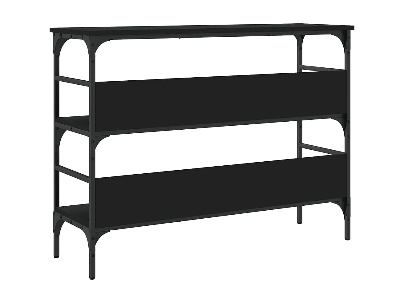 Table console noir 100x32x75 cm bois d'ingénierie