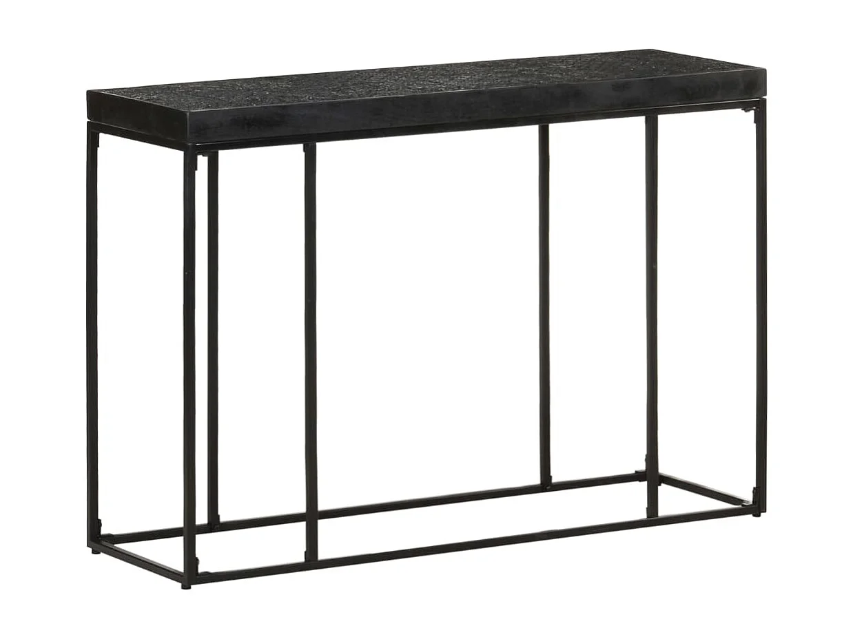 Mesa de console preta 110x35x76 cm madeira de acácia e mangueira