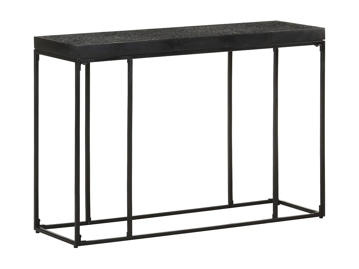 Mesa de console preta 110x35x76 cm madeira de acácia e mangueira