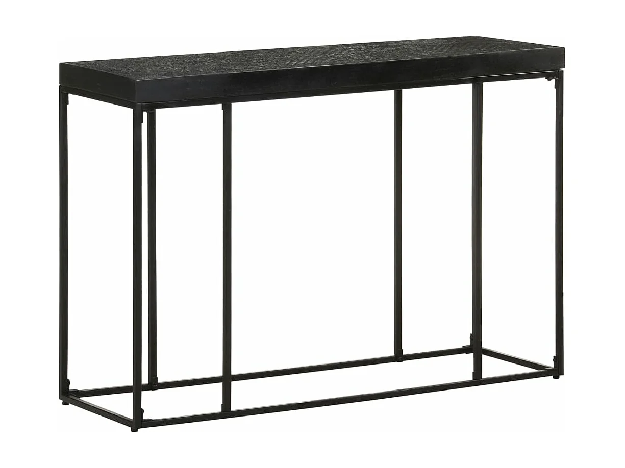 Mesa de console preta 110x35x76 cm madeira de acácia e mangueira